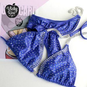 Blue Fitness Handmade Competition Bikini Suit